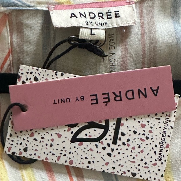 ANDRÉE BY UNIT Pink Tag with Pastel Stripe Accent - Picture 3 of 4